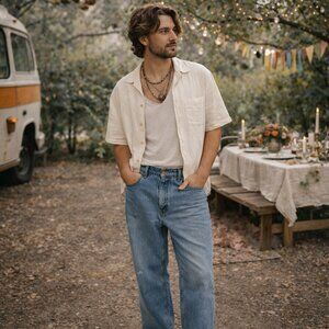 Levis VTG Loose Fit 545 Jeans 34x34 Gold Tab High Rise Denim 100% Cotton Blue